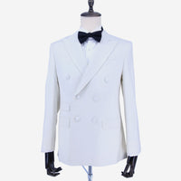 All Wool White Tuxedo Suit
