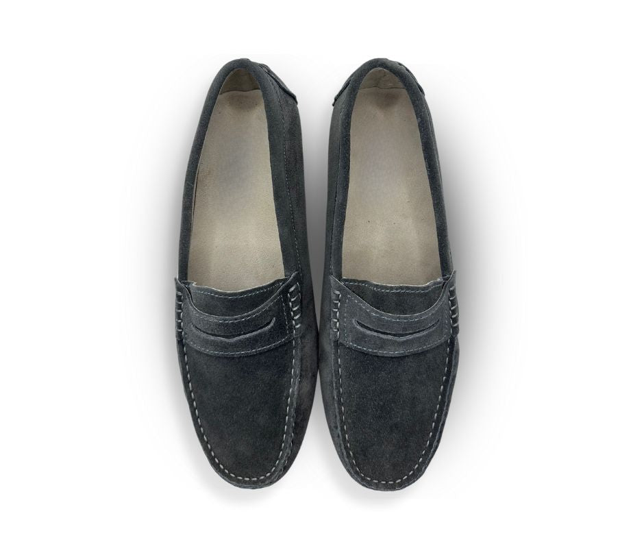 Charcoal Grey Suede Driving Shoes