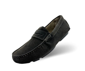 Charcoal Grey Suede Driving Shoes