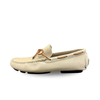 Cream Leather Driving Shoes