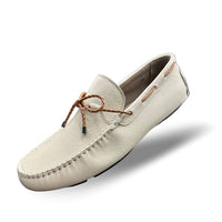Cream Leather Driving Shoes