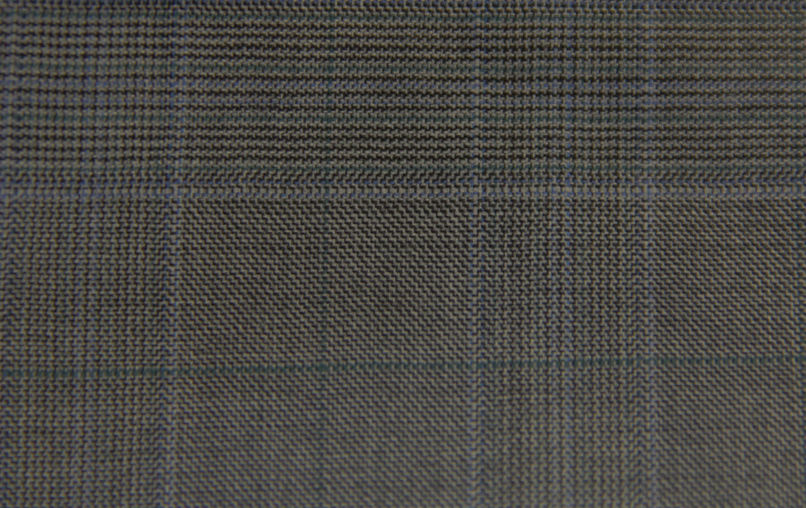 Cerruti Nobility 150's AAAAA (Grey with Green Check)