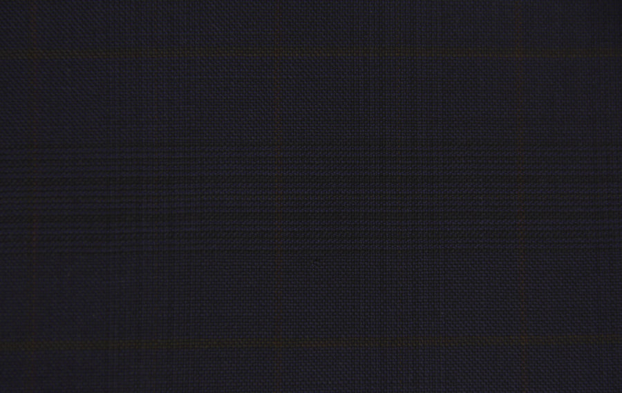 Cerruti Nobility 150's AAAAA (Navy with Citrus Check)