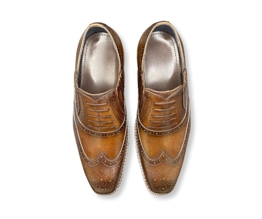 Gradient Brown Slip On Brogue