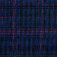 藍色配覆盆子色格紋