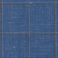 藍色配棕褐色玻璃窗格紋