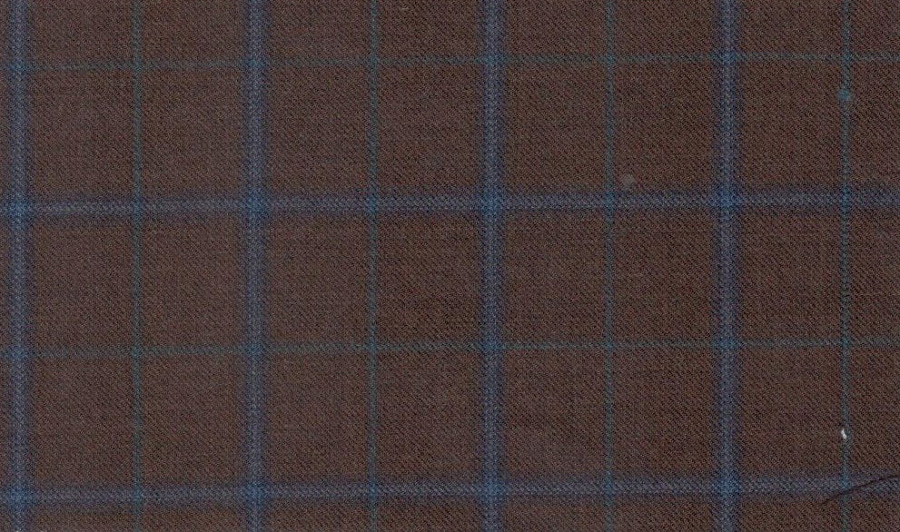 Loro Piana Super 150's- Brown Windowpane