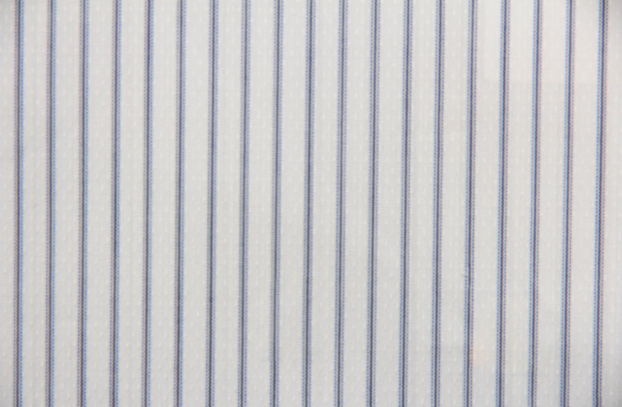 Ermenegildo Zegna Popeline Shirt (White w/ Blue Stripe)