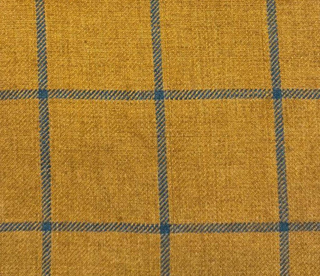 Angelico- Dark Goldenrod W/Blue Check