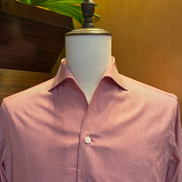 Pure Cotton White and Red Candy Stripe Shirt with Mother of Pearl Buttons