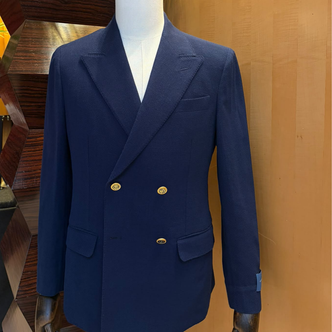 Guabello K-Easy Double Breasted Jacket with Pure Bronze Buttons