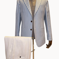 Sergio Benetti Linen Wool Jacket with Napoli Shoulder and Natural Horn Buttons