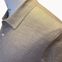 Pure 100S Mercerized Wool Polo Shirt (16.02 Microns) with Mother of Pearl Embroidery Buttons