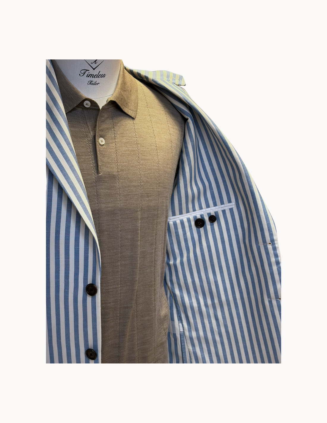 Sergio Benetti Linen Wool Jacket with Napoli Shoulder and Natural Horn Buttons