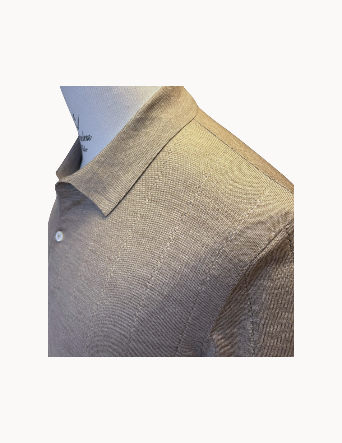 Pure 100S Mercerized Wool Polo Shirt (16.02 Microns) with Mother of Pearl Embroidery Buttons