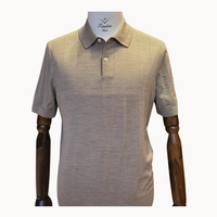 Pure 100S Mercerized Wool Polo Shirt (16.02 Microns) with Mother of Pearl Embroidery Buttons