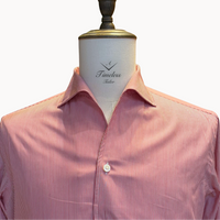 Pure Cotton White and Red Candy Stripe Shirt with Mother of Pearl Buttons