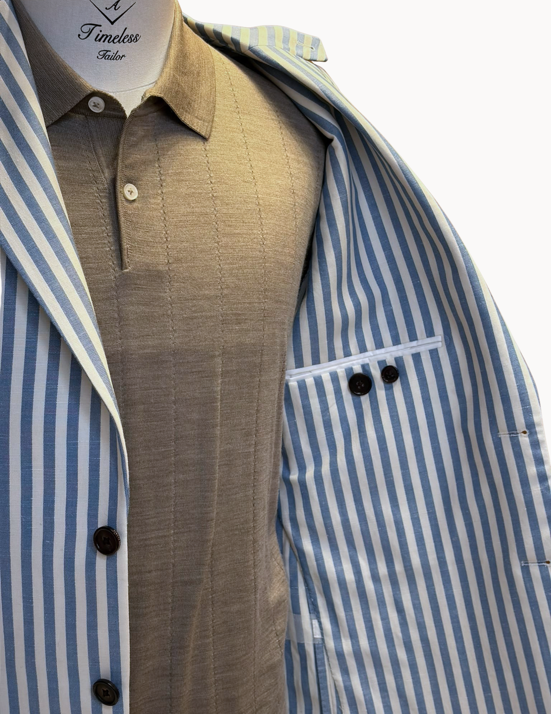 Sergio Benetti Linen Wool Jacket with Napoli Shoulder and Natural Horn Buttons