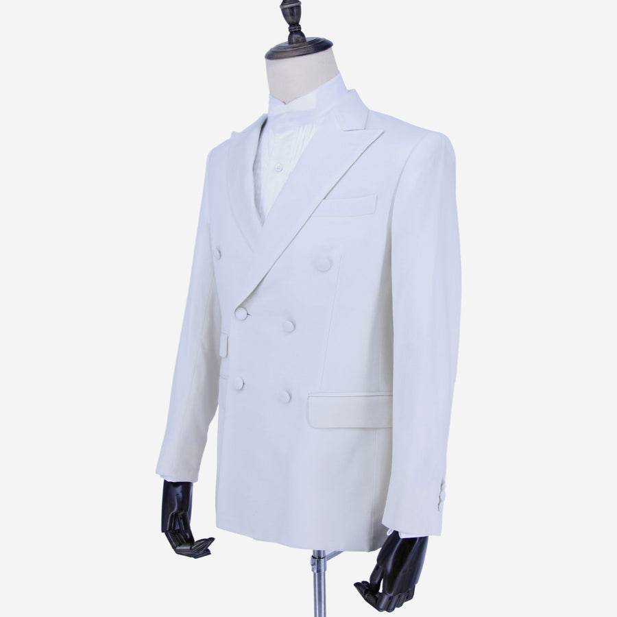 All Wool White Tuxedo Suit