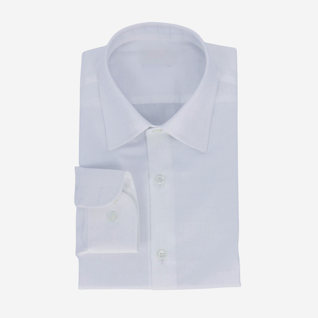 White On White Check Shirt
