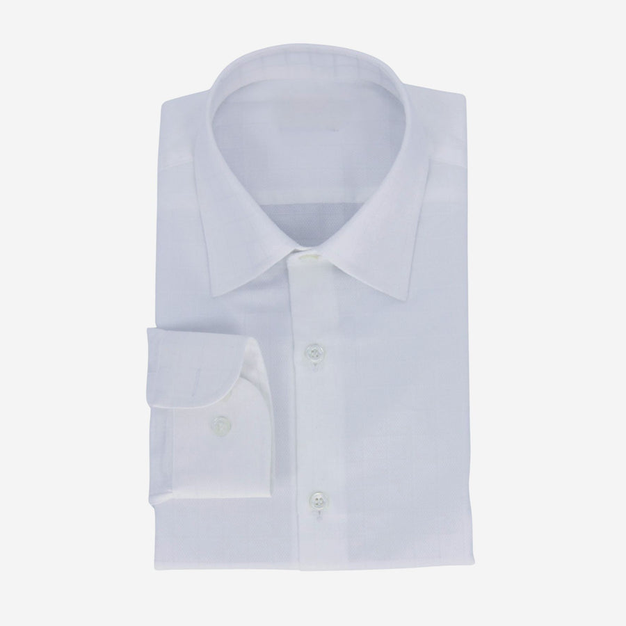 White On White Check Shirt