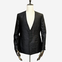 Collarless Gambiered Gauze Jacket