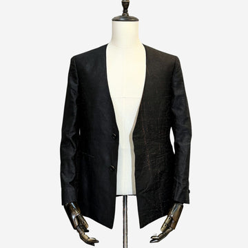 Collarless Gambiered Gauze Jacket