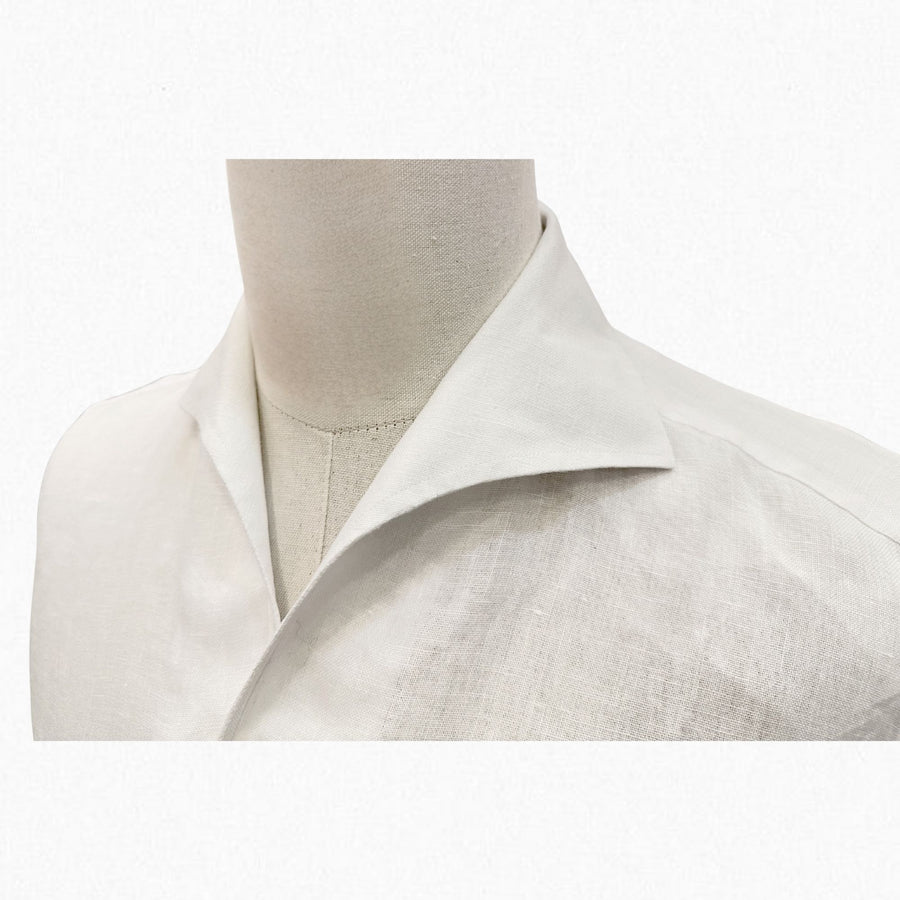 One Piece Collar Linen Shirt (Pale Tone)