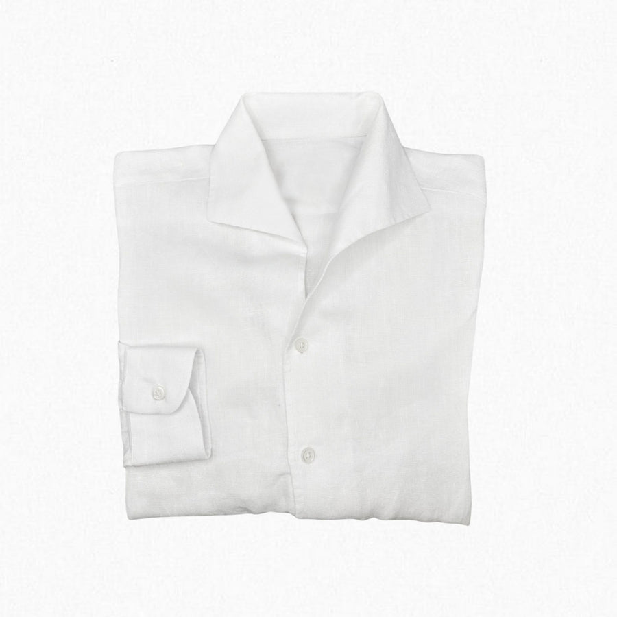 One Piece Collar Linen Shirt (Pale Tone)
