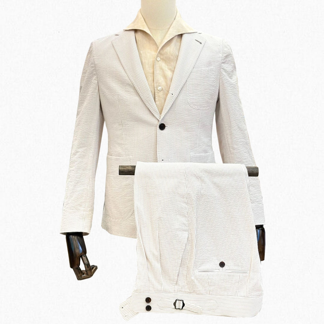 High Waisted Seersucker Suit