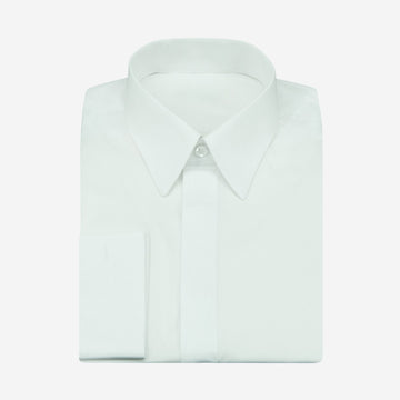 Solid White Shirt w/ hidden placket