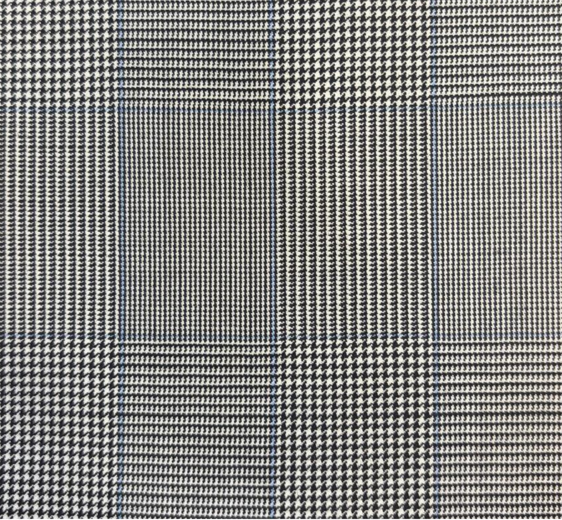 Vitale Barberis Canonico Perennial Super 110's- Grey W/Blue Check