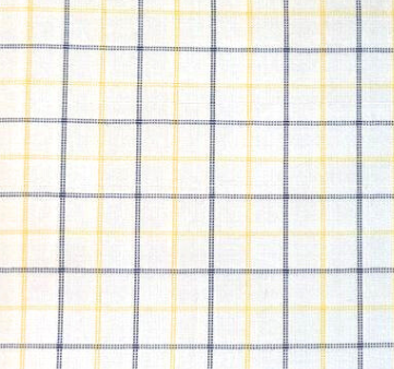 White W/Navy & Yellow Check