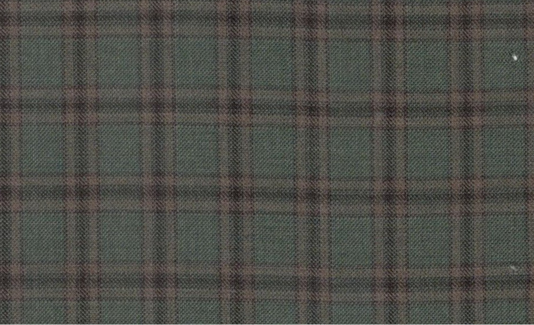 Loro Piana Super 150's- Olive W/Brown Windowpane