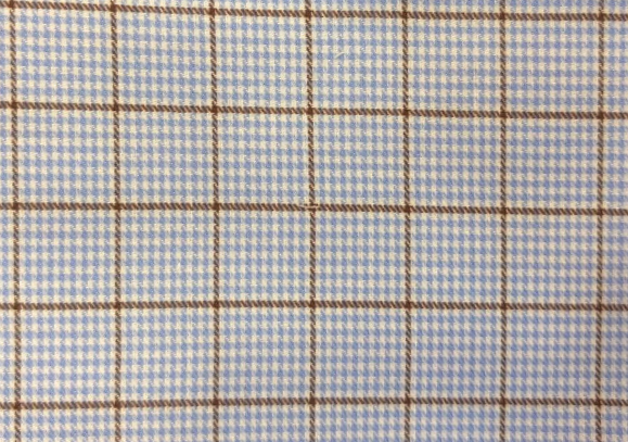 Sky Blue Houndstooth W/Brown Check